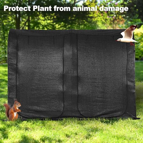 Large Tunnel 8.2'x4' Sunshade Cloth Gardening Net,Easy Set up 6FT Tall Crops Shade Net Cover, UV Resistant Plant 80% Sunblock Net for Vegetables,Fruits and Mini Flower Pot with Stakes and Carry - size: 8.2X4X6FT