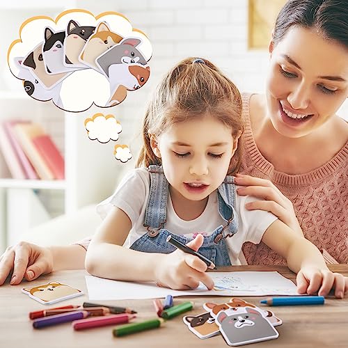 Yinder 24 Pads Cute Dog Sticky Notes Kawaii Animal Sticky Notes Pads Bulk | Fun Cartoon Memo Pad Self Adhesive Tab Back to School Gift for Teacher Student Classroom Veterinary Dog Office Supplies - style: Dogs