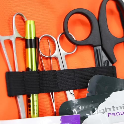 Lightning X Value Compact Medic First Responder EMS/EMT Stocked Trauma Bag w/Basic Fill Kit A - Orange - color: Orange