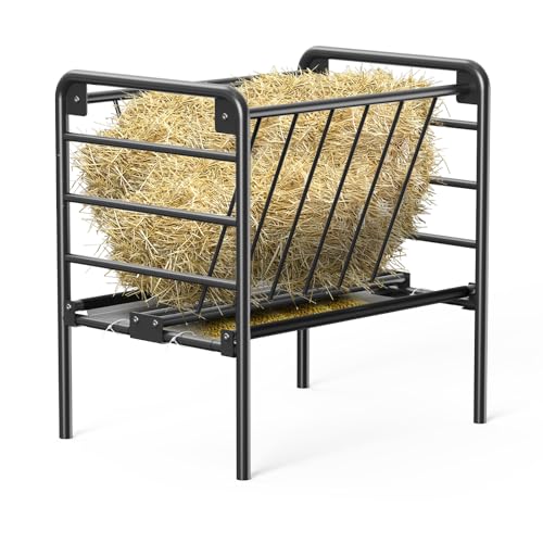 Livestock Hay Feeder 35 Gallon | Heavy Duty Livestock Feeder, Pasture Feeder, Metal Hay Feeder for Mini Horse, Ponies, Goats and Sheep for Hay Feeding - size: 35 Gallon