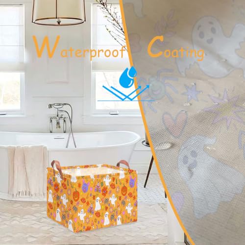 NTAO Gift Storage Basket Empty for Halloween, Storage Bin with Handles, Room Decor, Book Box(Cartoon Halloween) - color: Cartoon Halloween