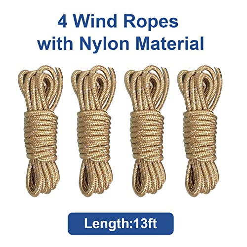 Eurmax USA 4 Pack Heavy Duty Ground Stakes,Industrial Grade Spiral Steel Screw-In Anchors with 4 Bonus Tie-Down Ropes,High Wind Stabilizing Kit for Trampolines,Dog Tie-Out,Canopies,Outdoor Sheds,Black - color: Black, style: Round Head Pro