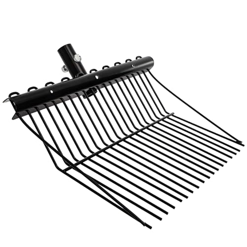 Cididu Pitch Manure Fork Head, Metal Pitch Fork for Garden, Durable Digging Fork Rake Head Replacement with Angled Tines, Stable Pitchforks Scoop for Mulch Horse Stall Picking up Hay Animal