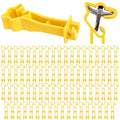 75Pcs Reversed Extender Electric Fence T Post Insulators, Yellow | Snap, 4.7 Inch, Plastic, Fit T-Post Insulator, for Electric Fence Wire, for Yard Agricultural Ranchers Farm