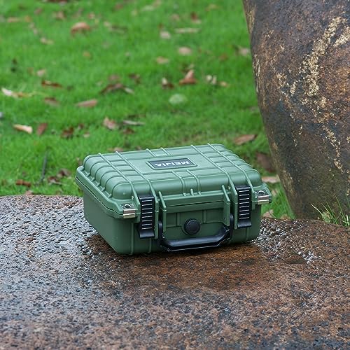 MEIJIA Portable All Weather IP67 Waterproof Protective Case,Hard Camera Case,Dry Case with Customizable Foam,Fit Use Of Drones,Camera,Equipments,10.62 x9.68x4.87inches - color: Green