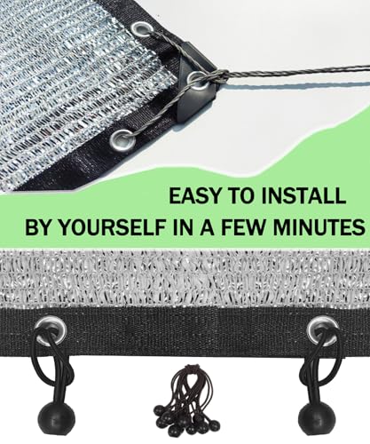 70% Reflective Aluminum Shade Cloth, Silver, 6.5 x 6 FT | Breathable Aluminum Sun Shade Net Cover with Grommets for Sun Protection, Pet Shade, RV & Car Shades, Patio, Pergola, Plants - color: 70% Silver, size: 6.5 FT x 6 FT