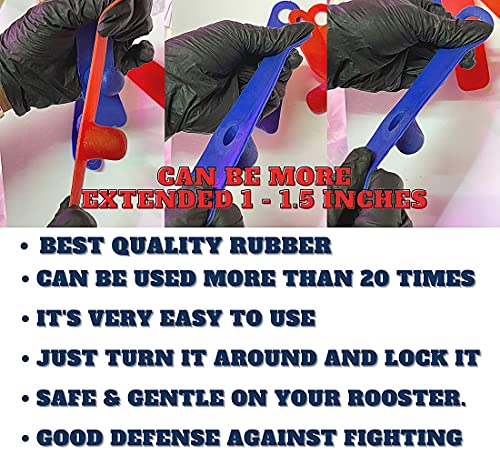 A.D.P. R1 Rooster Booster Protection Chicken Mitt Safety Poultry Bird Botas para GALLOS BREEDING Supplies 2 Pairs Color Blue & Red, Leg Protect & Care, Best Rubber - color: Red & Blue R1