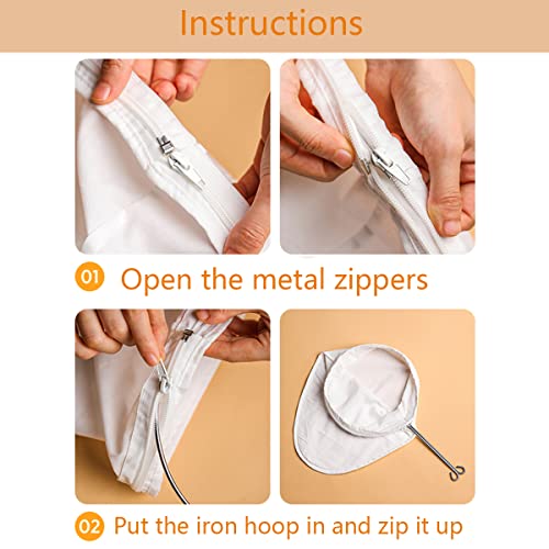 3 PCS Fine Mesh Strainer Bags with Handle, Reusable Nut Milk Bag Thai Tea Strainer, Cheesecloth for Straining NutMilk Coffee Milk Juices Honey Wine Oil - color: 3 Medium Size