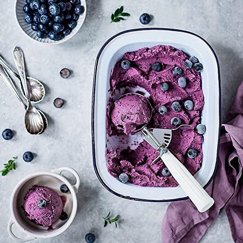 Meadow Lane #24 Ice Cream Disher Scoop, Stainless Steel, Light Gray | Stainless steel 2.7 Tbsp scoop has a reinforced trigger and non-slip handle; dishwasher-safe for ice cream, dough and more. - color: Light Gray