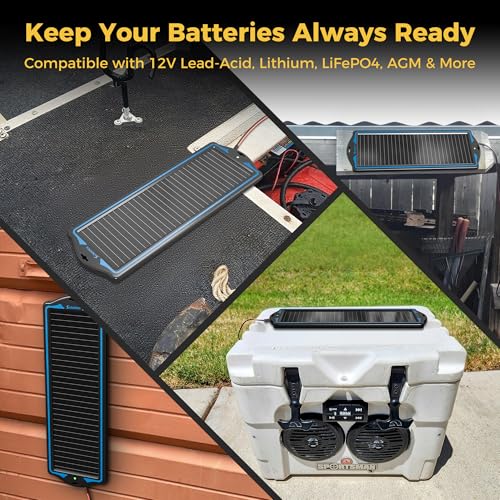 SUNAPEX 12V Solar Battery Charger Trickle Maintainer Kit for Car | Prevents Overcharging with Smart Controller | Waterproof Portable Solar Panel Kit | Fits 12V Batteries for Boats, RVs & More - size: 1.8W