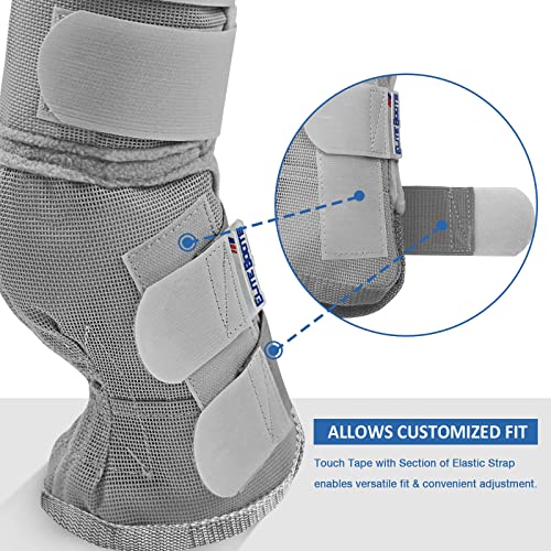 Harrison Howard Horse Leg Guard Stomp Reduction Hook and Loop Closures Rubbing Prevention - color: Silver Grey, size: Arab Medium (Pack of 4)