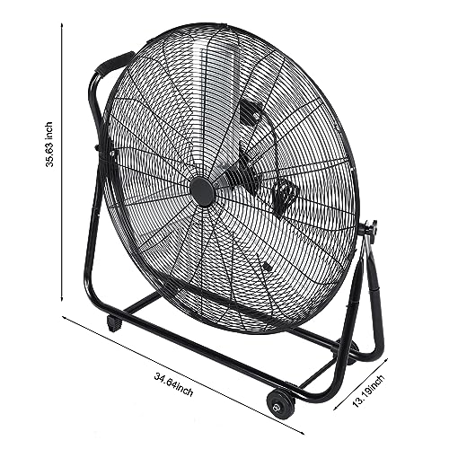 Dynamic 30-Inch Floor Fan with Roll Booster - Industrial-Grade Airflow, 360 Degree Adjustable Tilt, and Portable Design for Rapid Cooling and Flexible Air Circulation - size: 30 Inch, style: 1 Pack