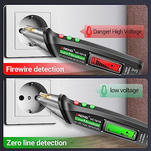 ANENG Multimeter Tester,Non Contact Voltage Tester,Amp Ohm Volt Meter,Voice Broadcast Voltage Tester Pen,Measures Current, AC/DC Voltage,Capacitance, Resistance, Continuity Diodes Electrical Tools