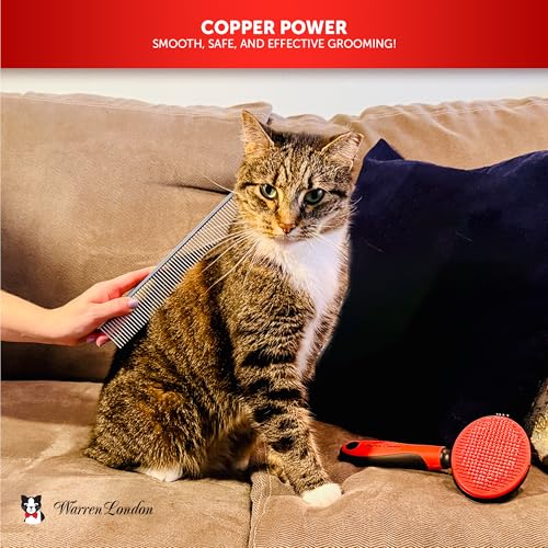 Warren London Cat DeMatter Pro Max 9-Inch Copper Grooming Comb - style: Cat Dematting Pro Max
