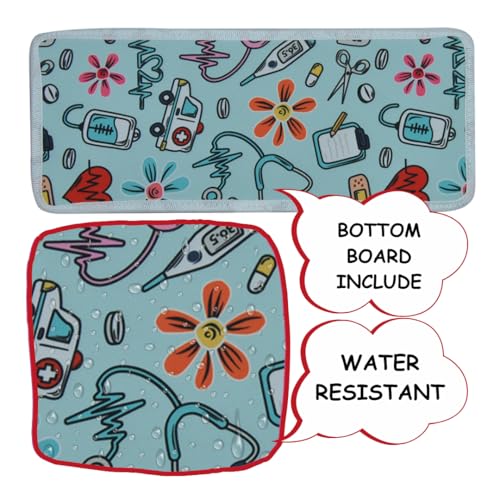 NGIL Utility Water Resistant Tote Bag | Work Tote for Women, Nurse Bag, Teacher's Choice Purse, Gym Bag, Everyday Organizer Top Zipper Closure - color: Groovy Nurse- Navy