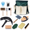 13-Piece Horse Grooming kit for Daily Care,Complete Horse Supplies Set with Wood Brushes, Tack Essentials, Curry Tools, and Practical Horse Accessories for Farm & Stable Use