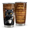 SANDJEST Black Cat Tumbler 20oz Stainless Steel Insulated Coffee Travel Mug Cup for Men Women on Birthday Christmas - color: Black Cat