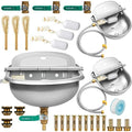 Tessco for you 3 Sets Automatic Animal Drinking Water Bowl, 304 Stainless Steel Livestock Waterer Dispenser for Dog Horse Goat Pig Cow, 4l/135oz with Float Valve and Water Tank, Drinking Trough