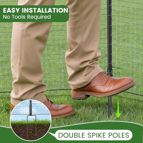 Non Electric Fence Netting, 40" x100' Portable Movable Livestock Nets Mesh for Chickens,Goats, Sheep, Dog, All-Purpose Fencing for Backyards, Homesteaders, Farms Ranches, and Gardens
