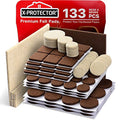 Felt Furniture Pads X-PROTECTOR 133 PCS Premium Furniture Pads - Felt Pads | Furniture Feet Wood Floor Protectors - Protect Your Hardwood & Laminate Flooring! Brown and Beige - size: 133 PCS Brown & Beige, Round & Square