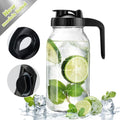 Mason Jar with Pour Spout Lid V-shaped, 64 oz Iced Tea Pitcher with Lids Double Leak Proof, 2 Quart Drink Pitcher for Breastmilk, Sun Tea, Juice, Coffee Creamer, Juice Containers - color: Black, size: 64 Ounces