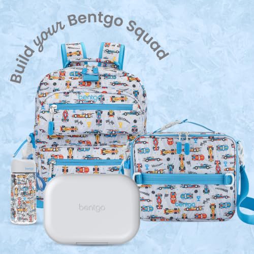 Bentgo Chill Kids 4-Compartment Bento Box Leakproof Lunch Box | Built-In Ice Pack, 3.3 Cup Capacity, BPA-Free, Microwave & Dishwasher Safe Tray, Ideal for Ages 3–7 (Gray) - color: Gray