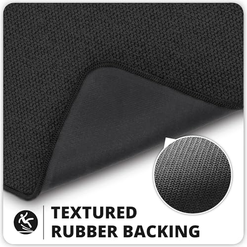 Bosap Bath Mat,Ultra Thin Bathroom Runner Rugs,Large Bath Mats for Bathroom,Quick Dry,Non-Slip,Machine Washable,Low Pile,Bath Rug,Shower Outside,Sink,Home Decor Accessories.Black,3'x6'(36x72inch) - color: Black, size: 3' X 6' (Runner)