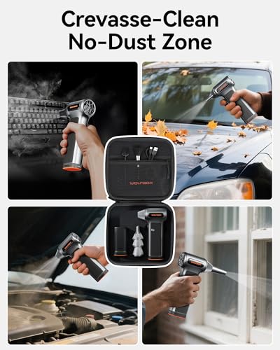 WOLFBOX Hard Carrying Case for MF200 Electric Air Duster [CASE ONLY, Device Not Included], Shockproof Travel Storage Bag for Compressed Air Blower & Accessories, Splash-Proof - size: SB200-MF200