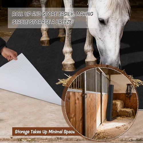 4x6 Ft Horse Stall Mat, Stable Mats for Horses with Shock Absorption & Cushioning Waterproof Non-Slip Flooring, Easy to Clean Mat for Stalls Farm Cattle Sheep Pig Shed Livestock Barn