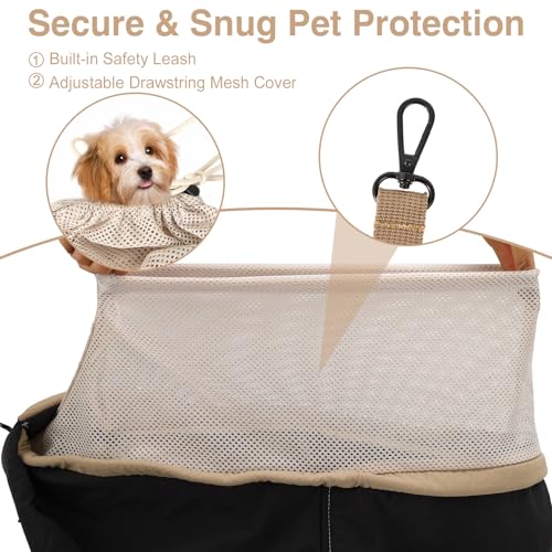 Dog Sling Carrier, Small Dog Carrier Sling for Cats & Puppies 16 lbs, Dog Carry Bag with Pockets, Light Water-Resistant Nylon, Pet Sling Carrier for Senior Pet Walks,Travel, Crowds,Home(Charcoal Gray) - color: Charcoal Gray