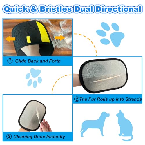 Pet Hair Removal Glove for Cat Dog, Cloth Fur Remover Brush, 1pcs | Magic Electrostatic, Reusable, Washable, Effortless Mitt Tool, Furniture, Clothes, Carpet, Couch, Classic Black - color: 1pcs-Black