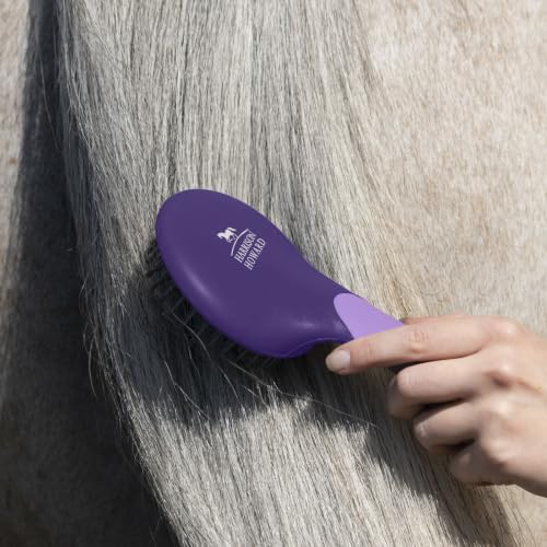 Harrison Howard Horse Mane and Tail Brush - Professional Grooming Brush, Equestrian Detangler, Non-Slip, Purple - color: Purple