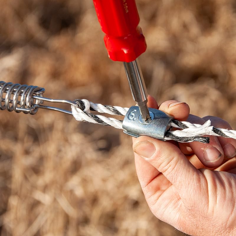 Premier 1 Electric Rope Connectors - 10 Pack | Ties off or connects electric fence ropes. For 4.5 mm and 6 mm diameter rope.