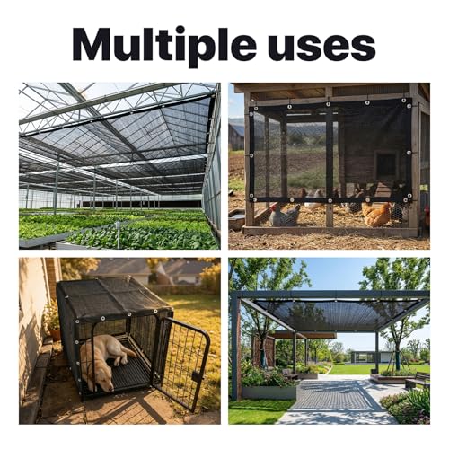 ColourTree 30% Black Shade Cloth, 16FT x 20FT Mesh Tarp, UV Resistant Netting with Upgrade Grommets for Plant Cover, Greenhouse, Chicken Coop, Barn, Kennel, Garden - color: Black, size: 1 6' x 2 0'