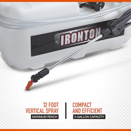 Ironton 12-V ATV Spot Sprayer, 5-Gal. Capacity, 1 GPM Flow Rate | UV-resistant polymer tank, Lawn/garden/agricultural spraying, Targeted spot application, Durable outdoor construction - size: 5 Gallon