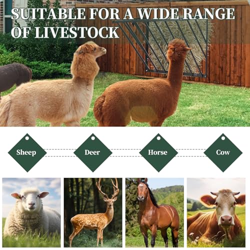 Hay Feeder Blanket Holder,40.55''W x 22.44''H x 15.74''D Wall Hay Rack,Metal Hay Feeder for Horses,Goats,Sheep Farm Indoor and Outdoor Use