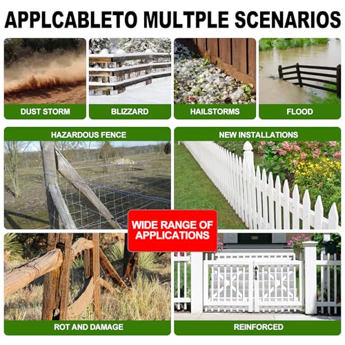 Fence Post Repair Kit，(One-Piece 33.7",8 pcs) | Heavy Duty Steel Fence Post Anchor Ground Spike ，Quick Fix Broken/Leaning Wood Posts with，and Fixed Fence Posts - size: One-Piece (33.7")