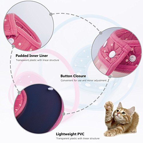 Cat Cone Collar, to Stop Licking, Recovery Elizabethan After Surgery, Clear Soft Neck E-Collar, Not Block Vision, for Kitten Puppy Dog Pet in Surgery Remedy - S in Rose | Stop Licking, Soft Cone, Clear Vision, Soft Padded Neck, Recovery Collar, After Surg