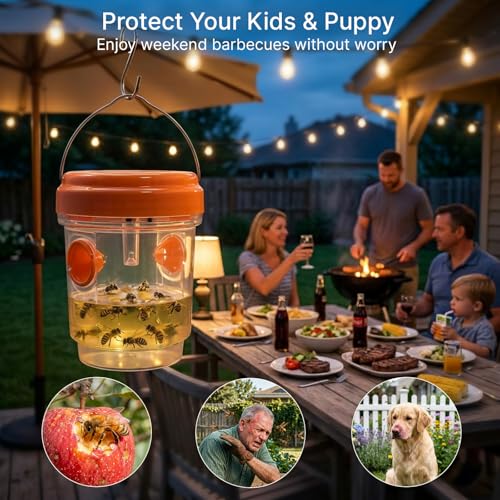 SheeChung [2026 Upgraded] Wasp Traps Outdoor Hanging - 2 Pack