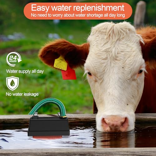 Water Trough Float Valve for Stock Tank, Automatic Control Waterer Level for Livestock Horse Chicken Animal Fish Pool with Hose Metal Connector & Ptfe tape （1 pack） - style: Stock Tank Float Valve-1PCS
