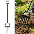 Broad Fork Garden Tool, 55" Heavy Duty 5 Sharp Tines BroadFork Hand Tiller Garden Pitchfork with Ergonomic Handles for Spading Digging Fork - size: Broad Fork 55Inch