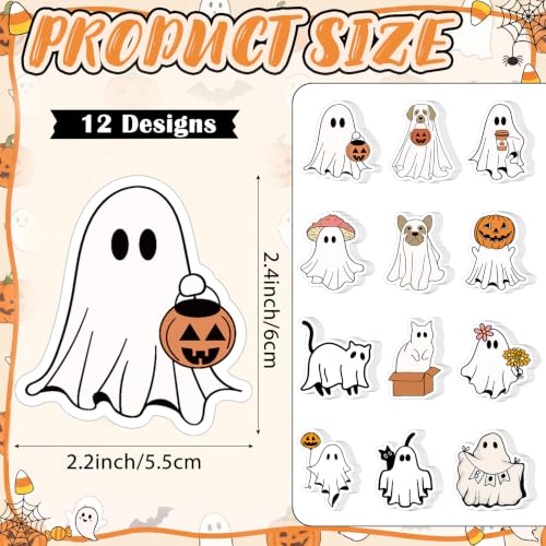 Yinder 24 Pads Funny Cat Shaped Sticky Notes Kawaii Memo Office School | Self Adhesive Tabs for Desk Organization, Pet Lover Gifts Party Favors, Cute Animal Cartoon Stationery Supplies - style: Ghost Animal