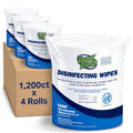 Vapor Fresh Disinfecting Wipes For Gym Equipment, 1200 Count, 4 Rolls | Gym wipes, Free of quats, Refill rolls, Kills germs, Fits all dispensers, For treadmills weights benches and more - size: 1200 Count (Pack of 4)
