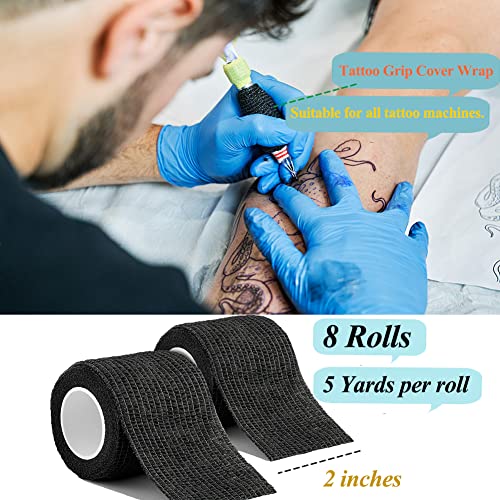 Self Adhesive Bandage Wrap,2" Blue Cohesive Bandages Vet Wrap Sports Tape | CIYAGPOOU 8 Pack Breathable Elastic Bulk for First Aid Supplies, Wrist Sprains Protection - color: Blue Self Adhesive Bandage Wrap