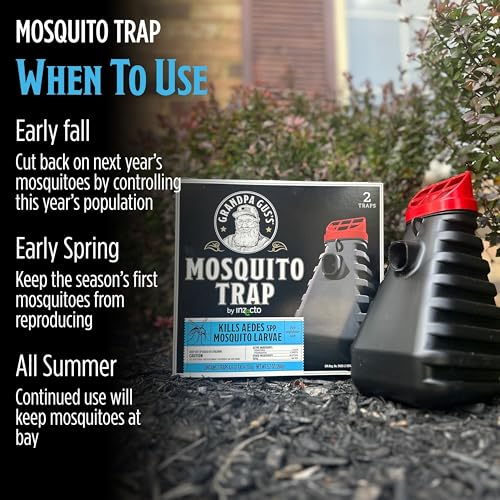 Grandpa Gus's Mosquito Trap and Outdoor Bug Killer for Outdoors, 2 Pack | Water-Activated Larvae Control for Home Backyard, Patio & Garden, Up to 35 Days & 1,500 Sq Ft Coverage Per Trap