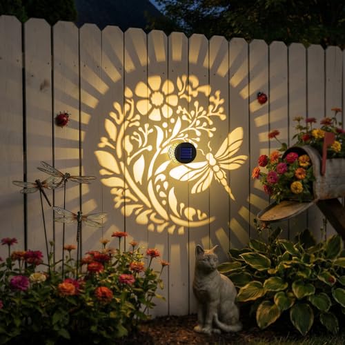 Gardsee Solar Fence Lights 6 Pack Solar Deck Lights Waterproof LED Solar Powered Step Light Wall Lights Outdoor Decorations Warm Yellow Light Decorative Lighting for Garden (Black 5) - style: black 5