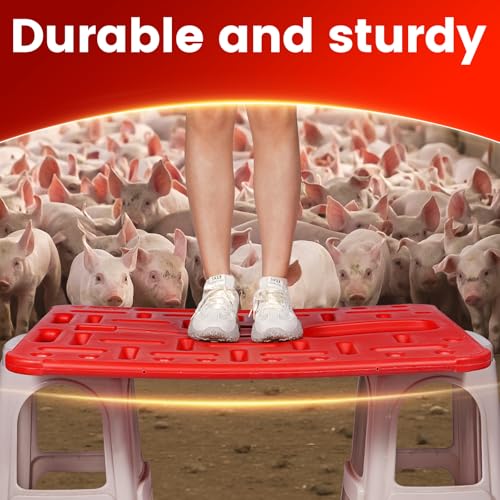 Livestock Sorting Panel with Paddle, Pig Board, Lightweight&Sturdy | Durable Animal Guide Board and Sorting Panel for Hogs, Cattle, Sheep and Goats, Farm & Show Use, Easy to Carry, 38x30x1.3"