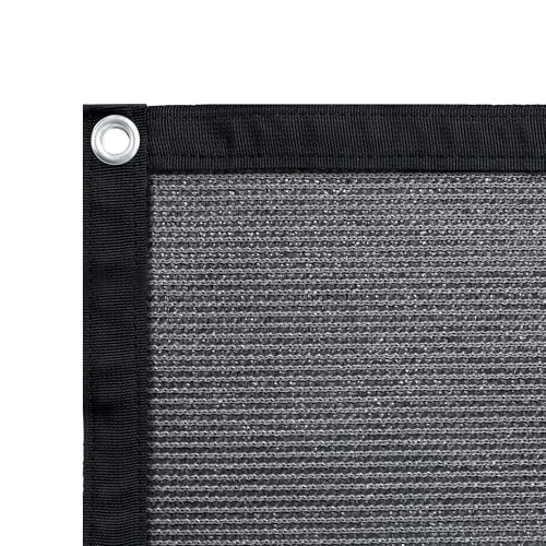 Shatex 90% Sun Shades for Patios 8X 12 ft Shade Fabric Sun Shade Cloth Taped Edge with Grommets Sun-Block Mesh Shade for Pergola Cover Canopy Grey, 12 Bungee Balls - color: Gray, size: 8x12ft