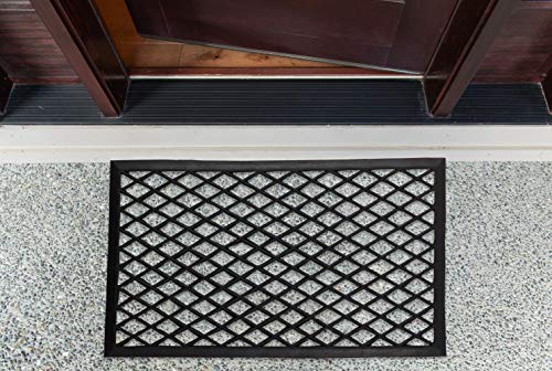 DII Rubber Doormats Collection All Weather, 18x30, Diamond Lattice - color: Diamond Lattice, size: 1'6" x 2'6" (Rectangular)