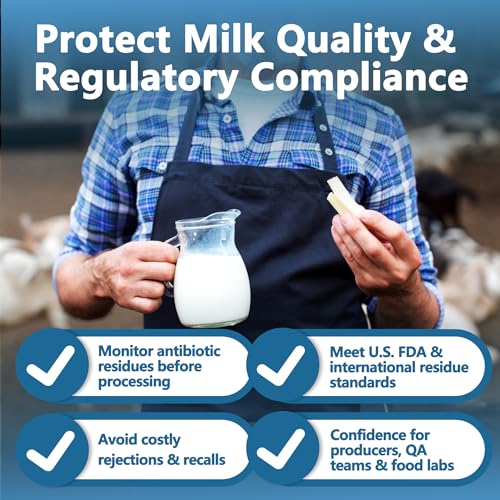 Raw Milk Antibiotic Residue Test Kit – β-Lactam Screening, 5-Minute Results, Test Kit for Dairy Quality Control 12Tests/Kit
